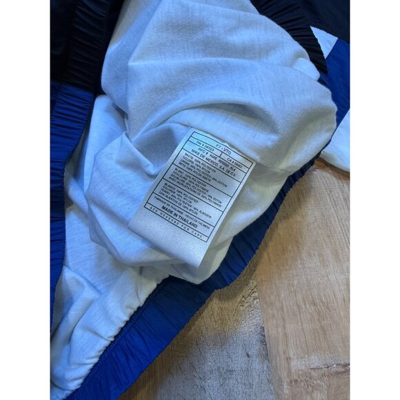 Vintage 90s Nike Windbreaker Jacket Black & Blue Colorblock Center Swoosh XL - Picture 6 of 10